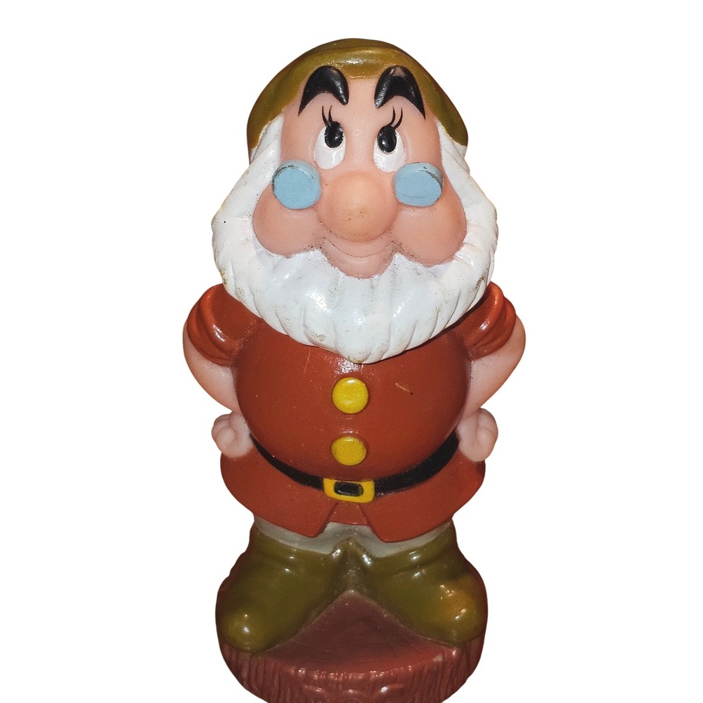 Vintage Disney Doc Snow White and the‎ Seven Dwarfs Rubber Squeeze Toy Figure 5"